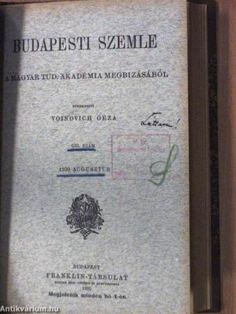 Budapesti Szemle 218. kötet 632., 633., 634. szám