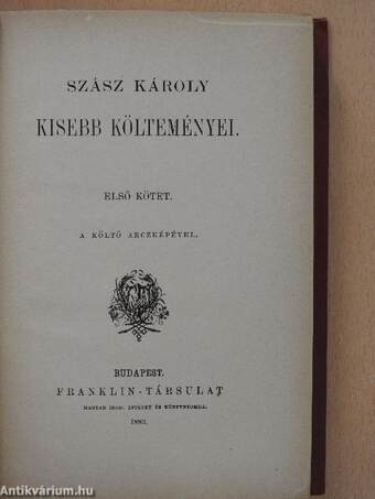 Szász Károly kisebb költeményei I-II.