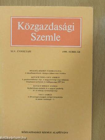 Közgazdasági szemle 1999. (nem teljes évfolyam)