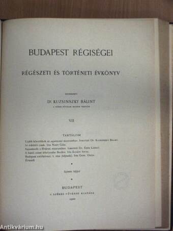 Budapest régiségei V-VII.