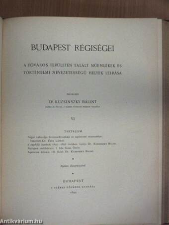 Budapest régiségei V-VII.