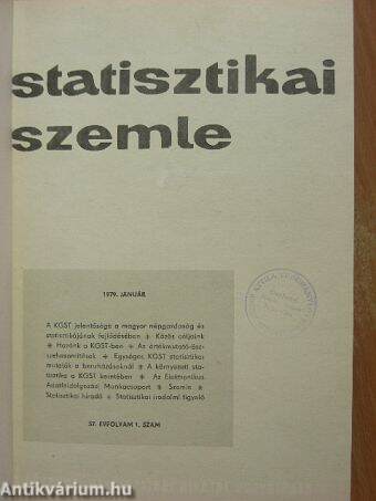 Statisztikai Szemle 1979. január-december 