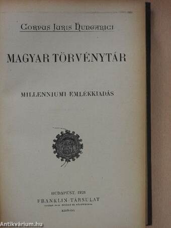 1927. évi törvénycikkek