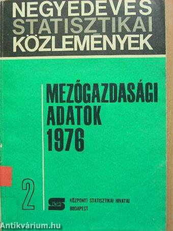 Mezőgazdasági adatok 1976/2.