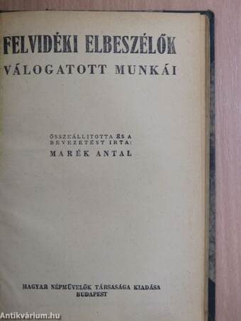 Petőfi válogatott költeményei/Rontó Pál/A falu jegyzője/Szavalókönyv/Felvidéki elbeszélők válogatott munkái