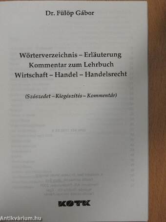 Wörterverzeichnis-Erläuterung Kommentar zum Lehrbuch