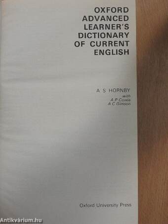 Oxford Advanced Learner's Dictionary of Current English