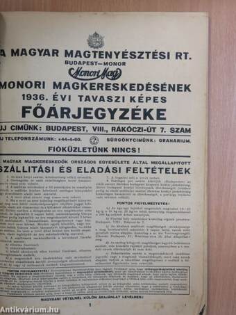 Monori Mag 1936. tavasz