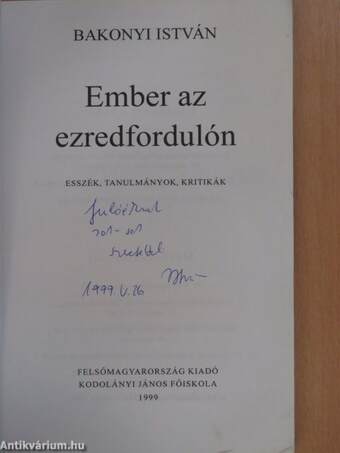 Ember az ezredfordulón (dedikált példány)