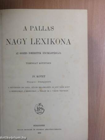 A Pallas Nagy Lexikona IV. (töredék)