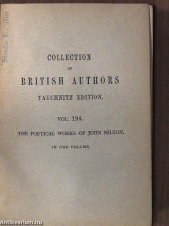 The Poetical Works of John Milton