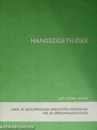 Lakó- és üdülőépületek emeletközi födémeinek lég- és lépéshangszigetelése