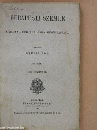 Budapesti Szemle 1909. november