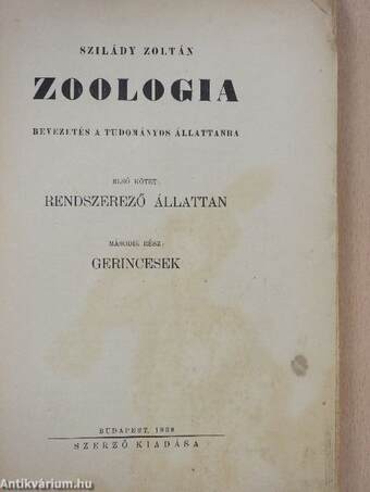 Zoologia I/2.