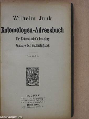 Entomologen-Adressbuch/Entomologia