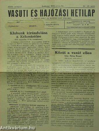 Vasuti és Hajózási Hetilap 1934. június