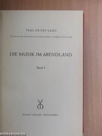 Die Musik im Abendland I-II.