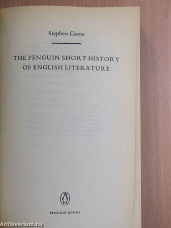 The Penguin Short History of English Literature