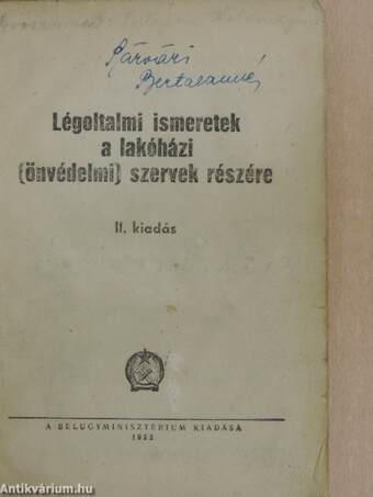 Légoltalmi ismeretek a lakóházi (önvédelmi) szervek részére