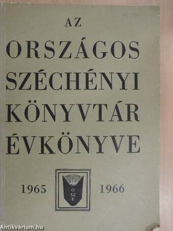 Az Országos Széchényi Könyvtár Évkönyve 1965-1966