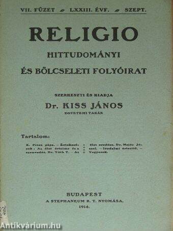 Religio 1914. szeptember