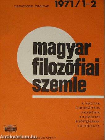 Magyar Filozófiai Szemle 1971/1-2