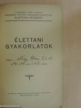 Élettani gyakorlatok