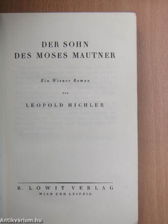 Der Sohn des Moses Mautner