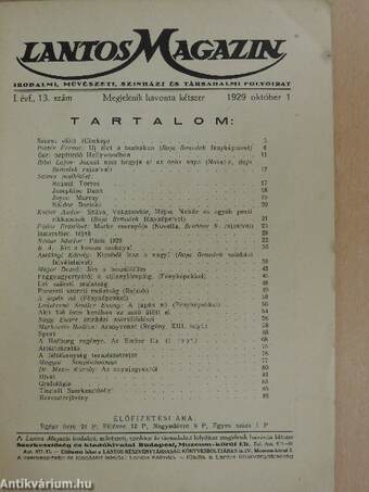 Lantos Magazin 1929. október 1.