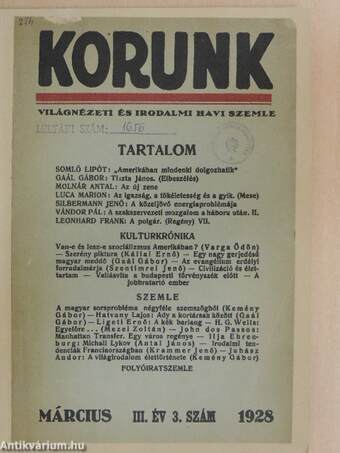 Korunk 1928. március