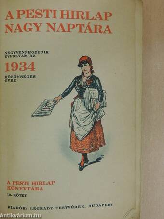 A Pesti Hirlap Nagy Naptára az 1934. közönséges évre