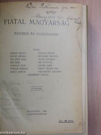 Fiatal magyarság: eszmék és elszánások/Fiatal magyarság 1933-1935. (nem teljes évfolyamok)