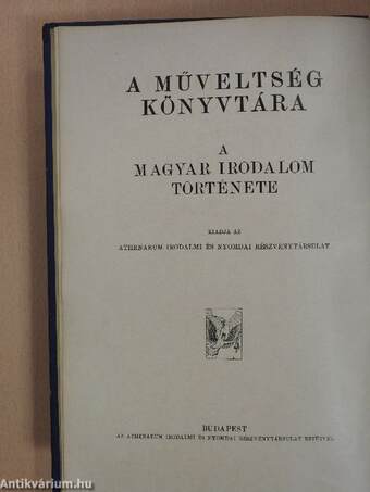 A magyar irodalom története 1900-ig