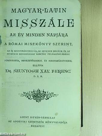 Magyar-Latin misszále