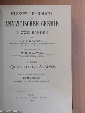 Kurzes Lehrbuch der Analytischen Chemie in zwei Bänden II.