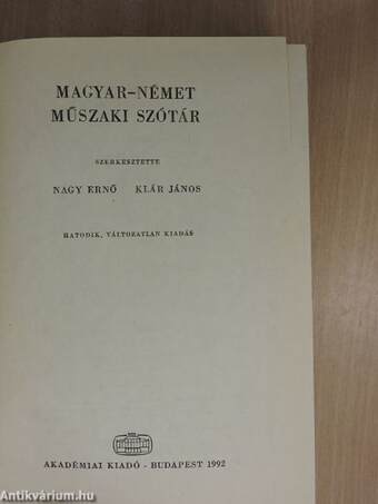 Magyar-német műszaki szótár