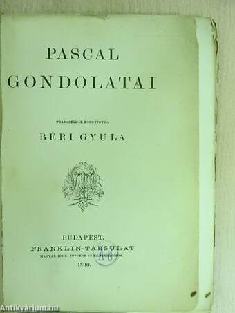 Pascal gondolatai