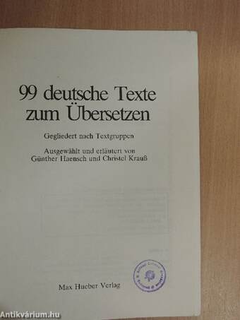 99 deutsche Texte zum Übersetzen