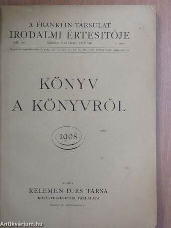 A Franklin-Társulat Irodalmi Értesítője 1908/7.