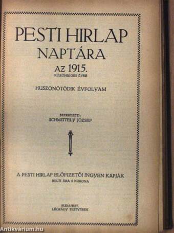 Pesti Hirlap Naptára 1915.