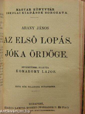 Válogatott elbeszélések a Dekameronból/Idősb Markó Károly/Franczia elbeszélők tára/Olasz elbeszélők tára/Szép Angyalka/Az első lopás/Jóka ördöge