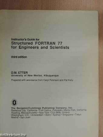 Instructor's Guide for Structured FORTRAN 77 for Engineers and Scientists