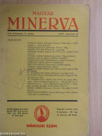 Magyar Minerva 1937. március 15