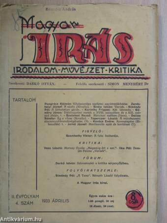 Magyar Irás 1933. április