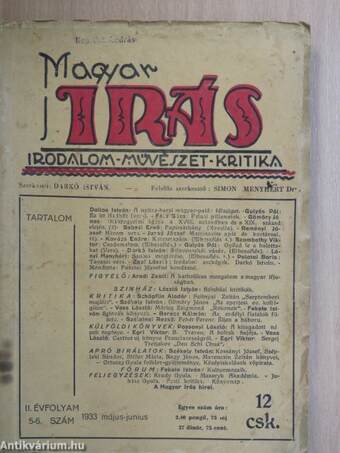 Magyar Irás 1933. május-június