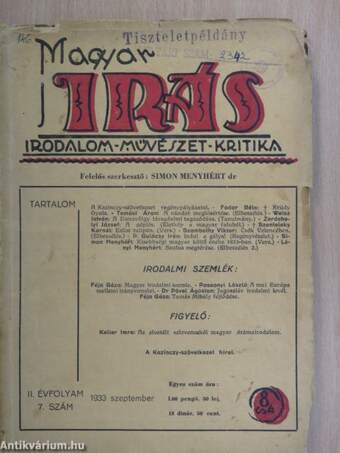 Magyar Irás 1933. szeptember
