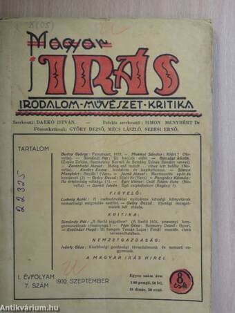 Magyar Irás 1932. szeptember