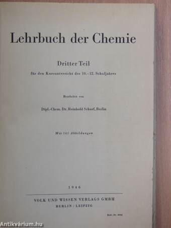 Lehrbuch der Chemie III.