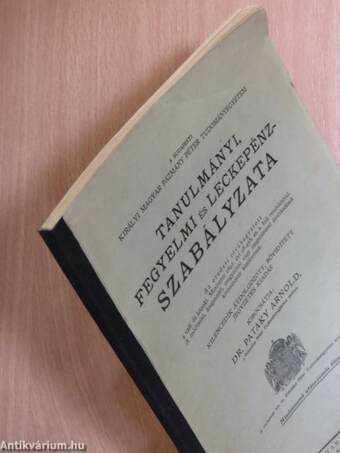 A Budapesti Királyi Magyar Pázmány Péter Tudományegyetem tanulmányi, fegyelmi és leckepénz-szabályzata