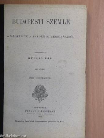 Budapesti Szemle 1909. deczember